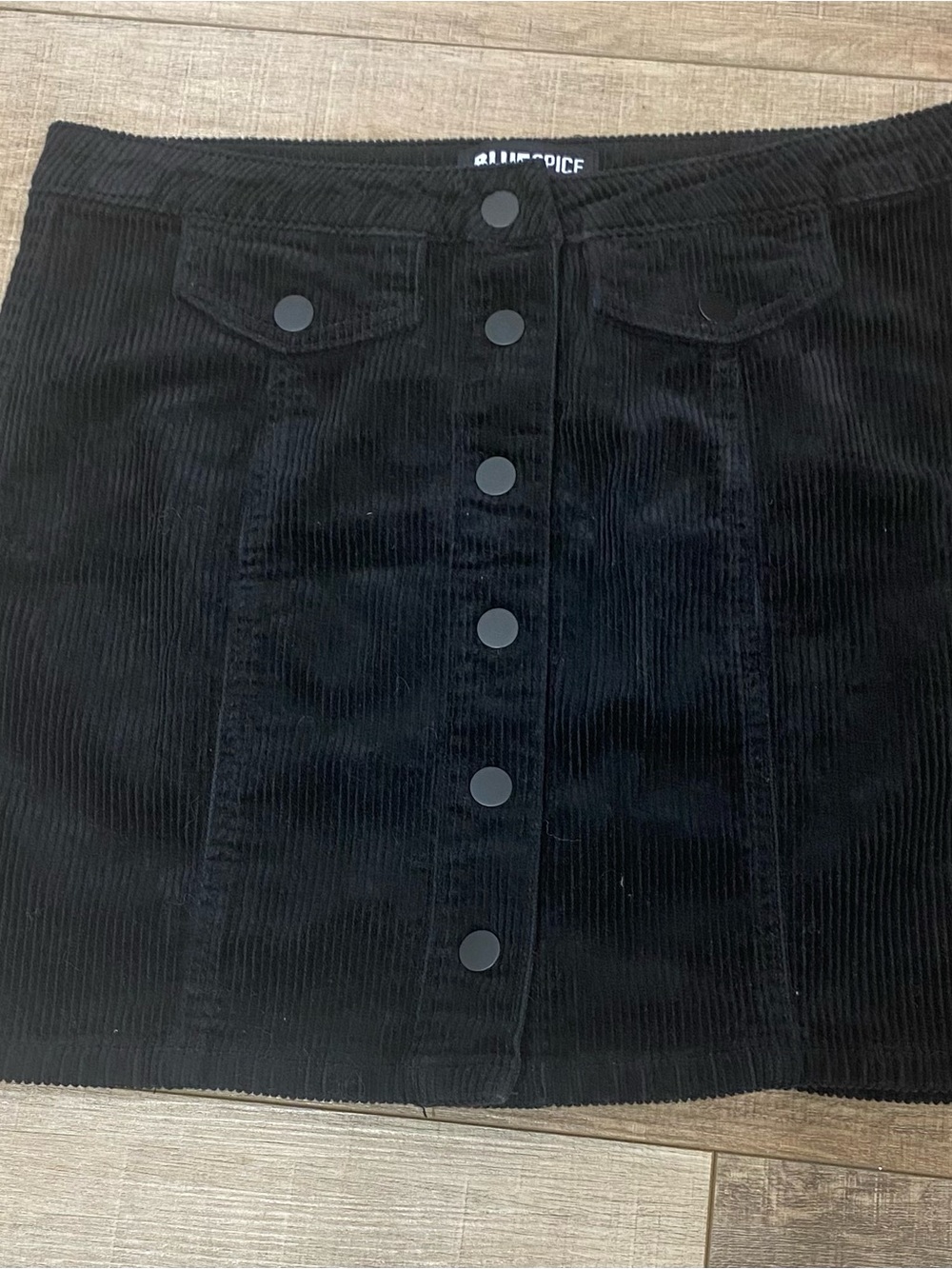 Black blue spice size 9 women’s Corduroy Button-Front Mini Skirt
